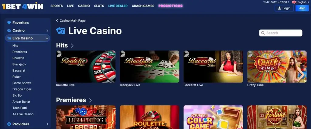 Live Crazy Time wheel and host during an active round on 1bet4win