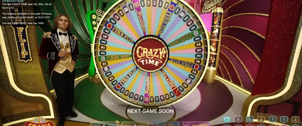 Warning sign over a download button labeled Crazy Time hack APK