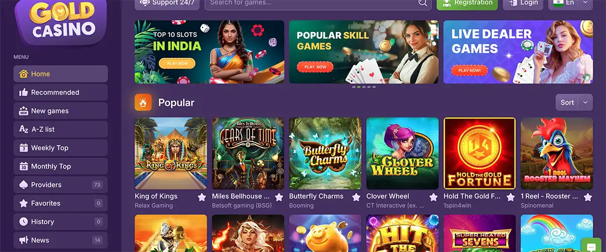 Locating the Crazy Time game within Gold casino